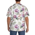 thumbnail image 3 of Fuzoiu Orchids Flowers Print Men's Casual Short,Men's Short Sleeve Shirt,Mens Casual Button Down Shirts,Cuban Collar Summer Shirt for Beach, Vacation, and Outdoor Activities-Medium, 3 of 5