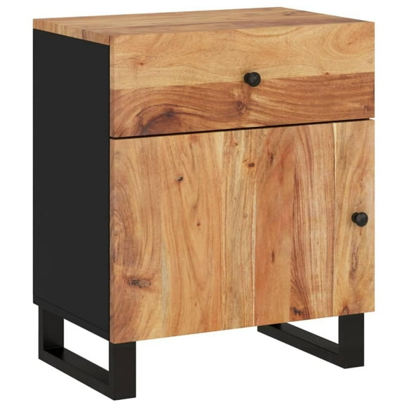 Mesa de Noche Revera de Madera Sólida de Acacia y Contrachapado 50x33x60 cm