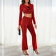 thumbnail image 4 of Pantalones Conjunto de 2 piezas para mujer, camisa con purpurina ostentosa, pantalones, ropa de fiesta para discoteca (rojo XXL) Ygjytge Rojo T XXL para Mujer, 4 of 6