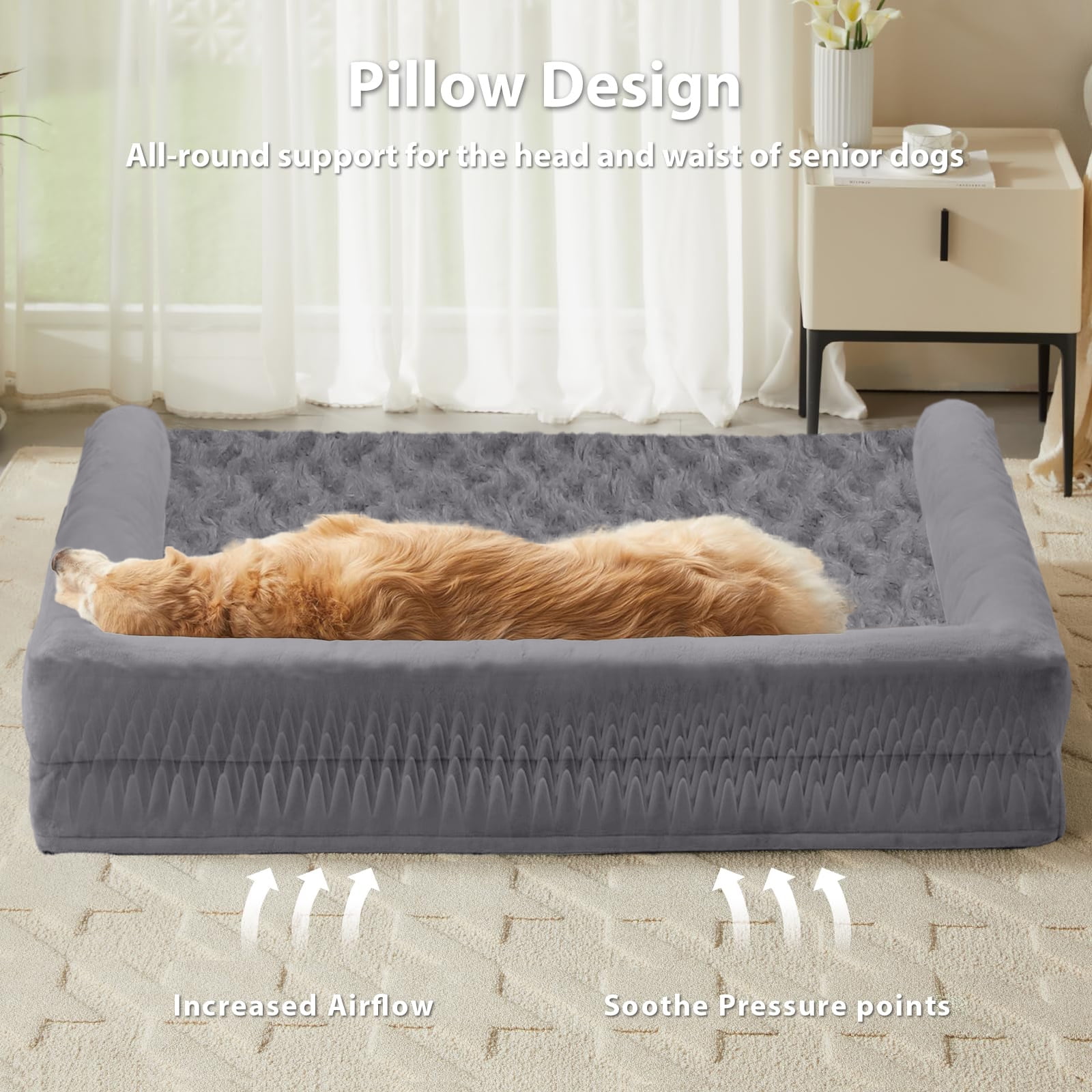 PayUSD Dog Beds for Extra Large Dogs Waterproof Orthopedic Pet Sofa with Removable Washable Cover