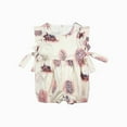 thumbnail image 1 of Faithtur Baby Romper Deer Trees Patterns Ruffle Sleeve Waist Bows Zip Romper, 1 of 8