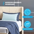 thumbnail image 5 of Modern Wingback King Size Upholstered Platform Bed Frame with Headboard,Wood Slat Support,No Box Spring Needed/Easy Assembly, Beige, 5 of 6