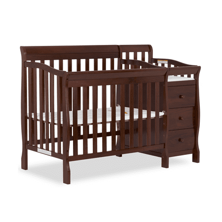 UPC: 0832631007437 | Dream On Me Jayden 4-in-1 Mini Convertible Crib And Changer in Espresso Greenguard Gold Certified Non-Toxic Finish New Zealand Pinewood 1 Mattress Pad