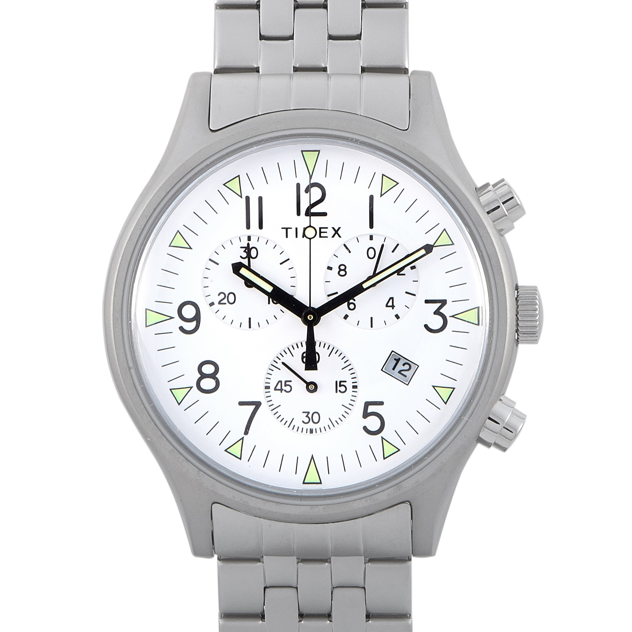 Timex mk1 steel deals watch with white dial