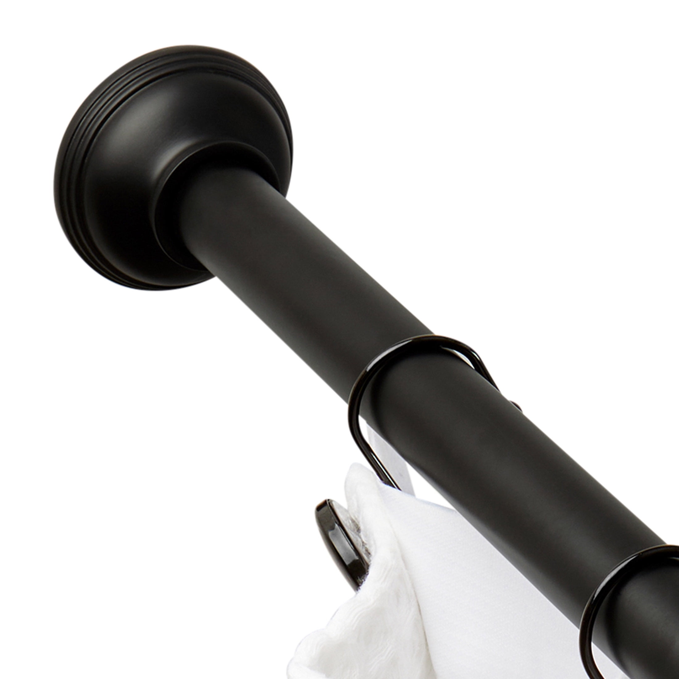 Better Homes & Gardens 43" to 72" Adjustable Tension Rustproof Aluminum Shower Rod, Matte Black