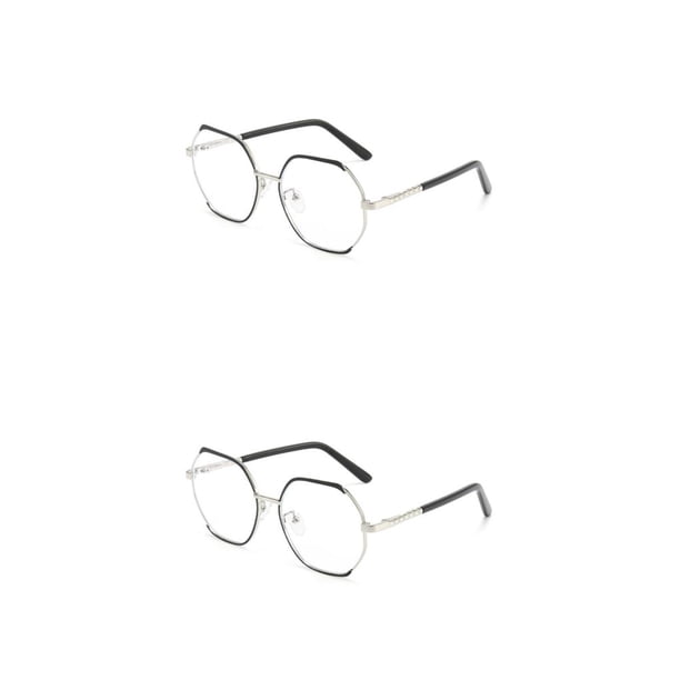 Sonducket Gafas de lectura, gafas de lectura, lentes antiazules, bloque cuadrado de gran tamaño, hipermetropía, colgante de moda a la moda, tipo 4 2piezas