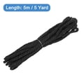 thumbnail image 2 of Uxcell Twisted Cord Trim 5 Yard 0.24 inch 3-Ply Twine Braided Rope Shiny Thread String for Craft Gift Bag Curtain Black, 2 of 7