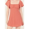 thumbnail image 3 of Originality Women's Emma Flutter Sleeve Tie-Back Mini Dress Rust Copper   US, 3 of 4