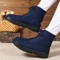 thumbnail image 4 of Winter Snow Boots for Women Anti-Skid Platform Lace up Casual Fuzzy Warm High Top Ankle Booties, 4 of 7