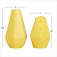 thumbnail image 3 of CosmoLiving by Cosmopolitan 12", 10"H Geometric Yellow Metal Vase, Set of 2, 3 of 9