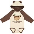 thumbnail image 3 of Inktastic Just Hanging Around with Cute Sloth Boys or Girls Long Sleeve Baby Bodysuit, 3 of 5
