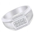 thumbnail image 2 of AFFY (0.4 Ct) Round Shape White Natural Diamond Men's Band Ring In 10k White Gold Ring Size-7, 2 of 2