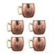 thumbnail image 1 of Pack de 5 Tazas de Cobre con Revestimiento de material acero Inoxidable | Copas Premium de Cobre 18oz 530ml | Tazas de Mula de Grado Alimenticio, 1 of 9