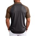 thumbnail image 6 of Fabrcox Men Polo Shirts Short Sleeve Raglan Collared Golf Shirts for Men Color Block Regular Fit Casual Gym Mens Athletic Shirt Brown XXXL, 6 of 7