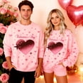 thumbnail image 2 of Erwazi Valentine's Day Sweatshirt Matching Style for Couples Print Long Sleeve Crewneck Pullover Unisex Tops, 2 of 9