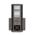 thumbnail image 4 of Gramercy Way Corner Bar Cabinet with Rotating Wine Rack Grey, 4 of 5