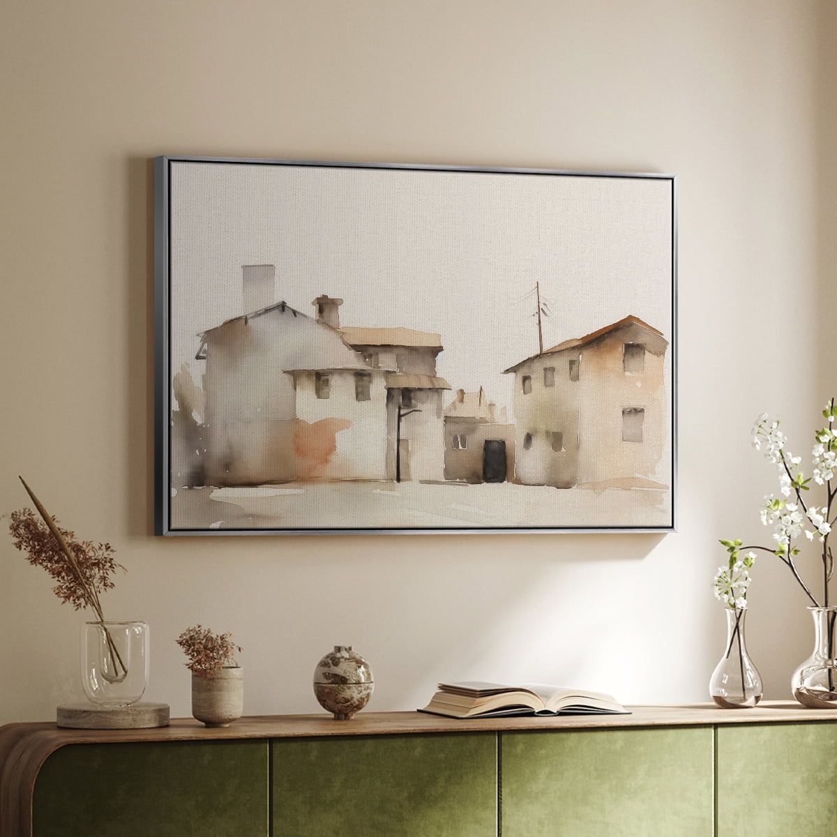 Vintage Landscape-XI By Wexford Home Framed in Silver Wood Gallery Wrapped Canvas 17 in. x 25 in.
