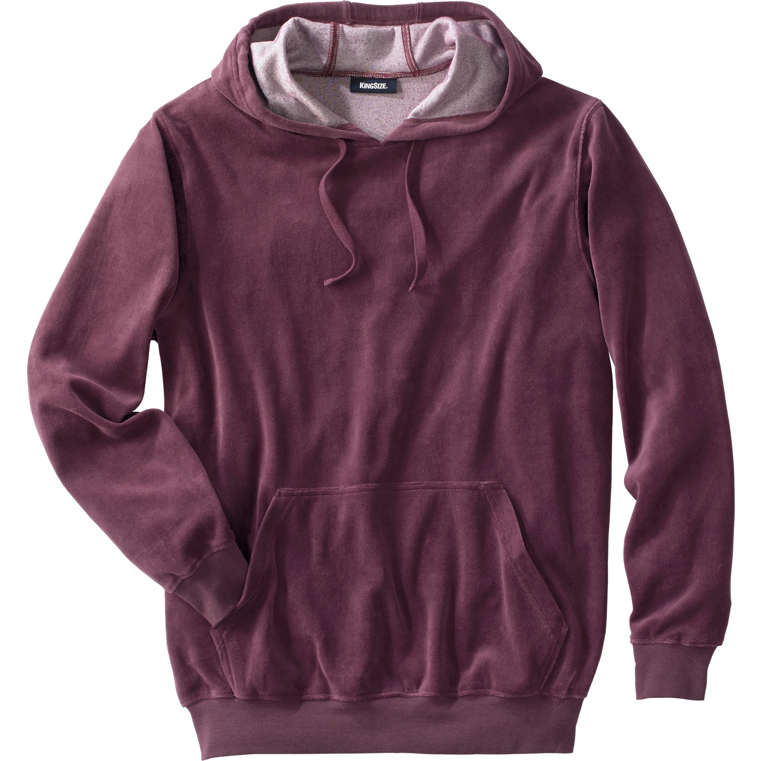 KingSize Mens Big /& Tall Velour Long-Sleeve Pullover Hoodie