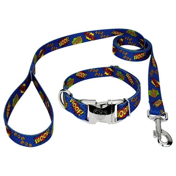 Country Brook Petz® Premium Blue Super Dog Collar and Leash, Extra Large
