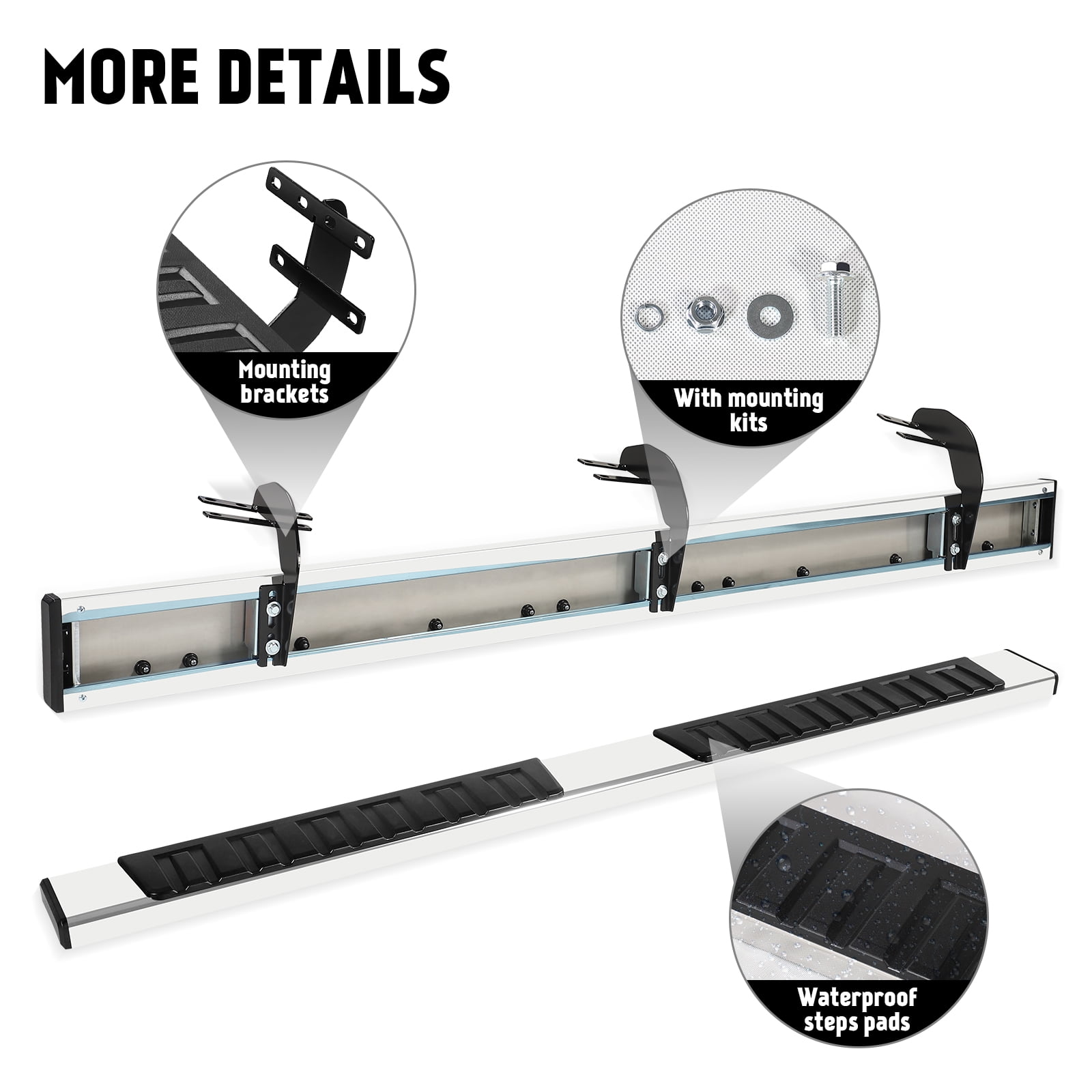 XTWEEX Running Boards Side Step Nerf Bar Fit 2019-2023 Dodge Ram 1500 New Body Style Quad/Extended Cab 6"