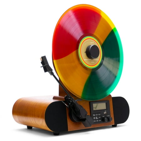 UPC: 0819952025418 | Fuse Vert Vertical Vinyl Record Player with Audio Technica Cartridge | Bluetooth  FM Radio  Alarm