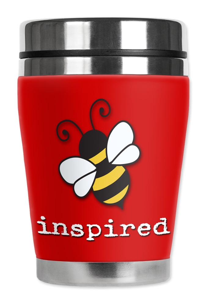 Mugzie 16-Ounce Tumbler Drink Cup with Removable Insulated Wetsuit Cover Bee Inspired