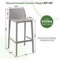 thumbnail image 3 of Avaloomia Home Outdoor Bar Stools Set of 4, 29.5" Plastic Bar Stools with Back No Assembly Stackable Counter Barstool for Kitchen Patio Backyard, Light Gray, 3 of 7