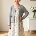 thumbnail image 4 of Gubotare Girls School Cardigan Girls Cardigan Sweater Long Sleeve Uniform Cropped Cardigan Casual Kids Cardigan for Little Girls 5T 6T (Grey,5-6 Years), 4 of 9