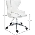 thumbnail image 4 of Meridian Furniture Chaise de Bureau Pivotante Réglable en Similicuir Blanc, 4 of 8