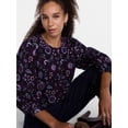 thumbnail image 5 of Scenario Women's and Women's Plus Blouse with 3/4-Length Puff Sleeves, Sizes XS-4X, 5 of 6