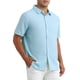 thumbnail image 4 of CAMISAS DE HOMBRE CORTA MANGA BOTÓN PLAYA VERANO CUELLO PUNTA L AZUL CLARO DEL DÍA DEL PADRE INSPIRAR CHIC, 4 of 5