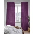 thumbnail image 3 of Sheer Curtains 84 Inches Long 2 Panels Set for Living Room, Purple Burlap Texture Semi Sheer Curtains for Windows, Farmhouse Vintage Purple Voile Window Treatments Rod Pocket Curtain, 3 of 7