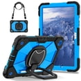 thumbnail image 2 of Heavy Duty Shockproof Case for Samsung Galaxy Tab A11+,Anti drop silicone+PC Layer Protective Case 360 ° Rotating Square Handle Stand With Shoulder Strap,Blue,For Galaxy Tab A11+, 2 of 8