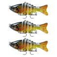 thumbnail image 1 of Lot de 3 Leurres de Pêche Réutilisables avec Perles Attraction Extérieure Swimbaits Artificiels Crankbait 10cm Type 1, 1 of 8