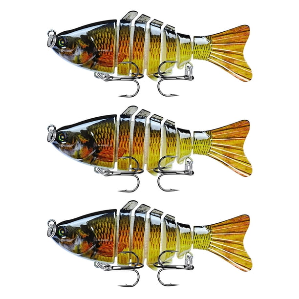 Eigraketly Paquete de 3 señuelos de pesca de plástico de agua salada cebo falso atracción al aire libre Swimbaits artificiales Crankbait accesorio 10cm Pescar Tipo 1 Eigraketly OD023723-01