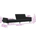thumbnail image 4 of vidaXL 2-Seater Sofa Bed Black Velvet, 4 of 5