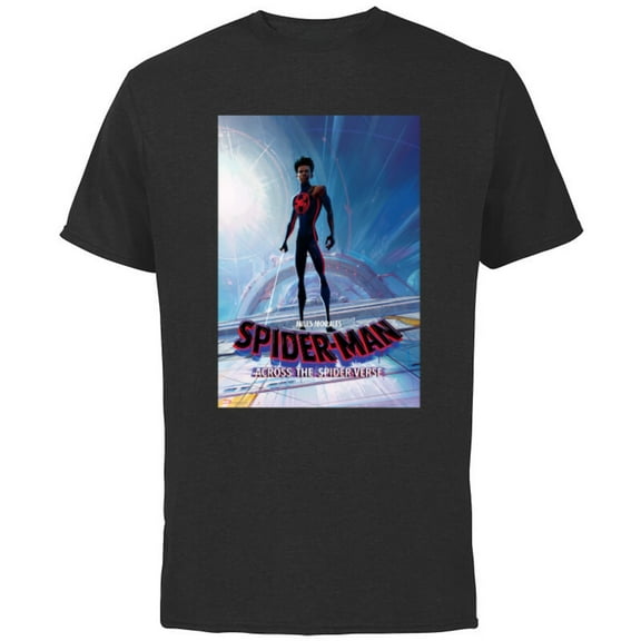 Marvel Spider-Man: Across the Spider-Verse Miles Poster - Short Sleeve Cotton T-Shirt for Adults - Customized-Black