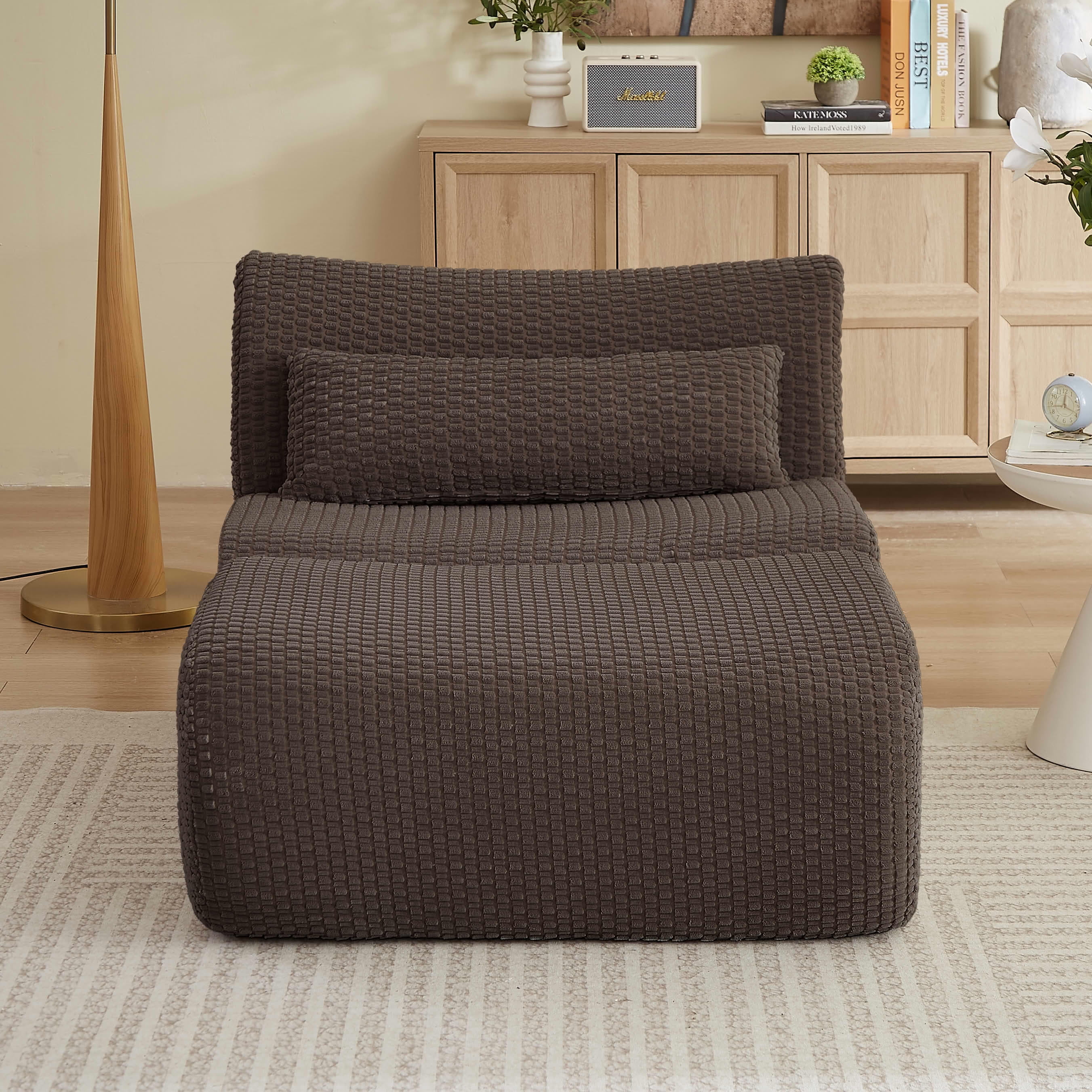 MAYEERTY Modern Cloud Loveseat Sofa, Modular Sectional Corduroy Couch, Boneless Plush No-Assembly for Apartment