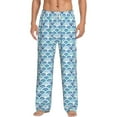 thumbnail image 1 of Kdxio Blue Fish Scale Texture Print Mens Pajama Pants Set Sleep & Lounge Pants, PJ Bottoms with Pockets and Button Fly-3X-Large, 1 of 6