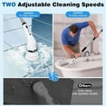 thumbnail image 5 of Electric Spin Scrubber,Cordless Cleaning Brush,Shower Cleaning Brush with 8 Replaceable Brush Heads, Power Scrubber Adjustable Speeds,Adjustable & Detachable Long Handle,Black, 5 of 6