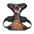 thumbnail image 5 of Lsque Artistic Orange Carnation Skull Dog Harness, No-Pull Pet Harness with 2 Leash Clips, Adjustable Soft Padded Dog Vest with Easy Control Handle for Large Dogs-Medium, 5 of 9