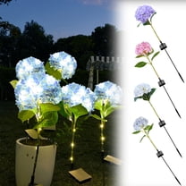 AYktou Solar Garden Lights-80cm/31.5" Bigger Hydrangea Flowers Lights,4 Colors Hydrangea Solar Powered Light,Waterproof Outside Lights with Solar Panel for Outdoor Patio Yard Garden Decoration