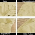 thumbnail image 6 of WAYUTE Boys Pants Solid Color Cargo Knee Length Pants with Multiple Pockets for Kids Youth Play and Summer Dress Cargo Shorts Outdoor Casual,11-12 Y,Khaki, 6 of 6