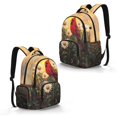 thumbnail image 4 of SCRAWLGOD Cardinal Daisy Sunset Print 17 Inch 600D Backpack, Multi-Pocket Kids Bookbag, Schoolbag for Middle School Travel Camping Vacation, Large Capacity Daypack, 4 of 6