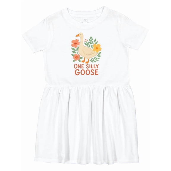 Inktastic One Silly Goose Cute Animal Design Girls Toddler Dress