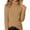 AA-Khaki, variant on Watermelon Red Fuzzy Pullover for Women Oversized Long Sleeve Sherpa Lined Fleece Sweatshirts Solid Color Mock Neck Sweaters Tops L