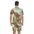 thumbnail image 6 of joogoo Men's Pajama Set Dinosaur in Forest-a1 V-Neck Pj Shorts Set 2 Piece Loungewear Sleepwear L, 6 of 7