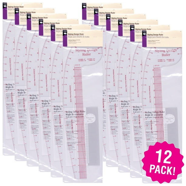 Dritz Styling Design Ruler, Multipack of 12