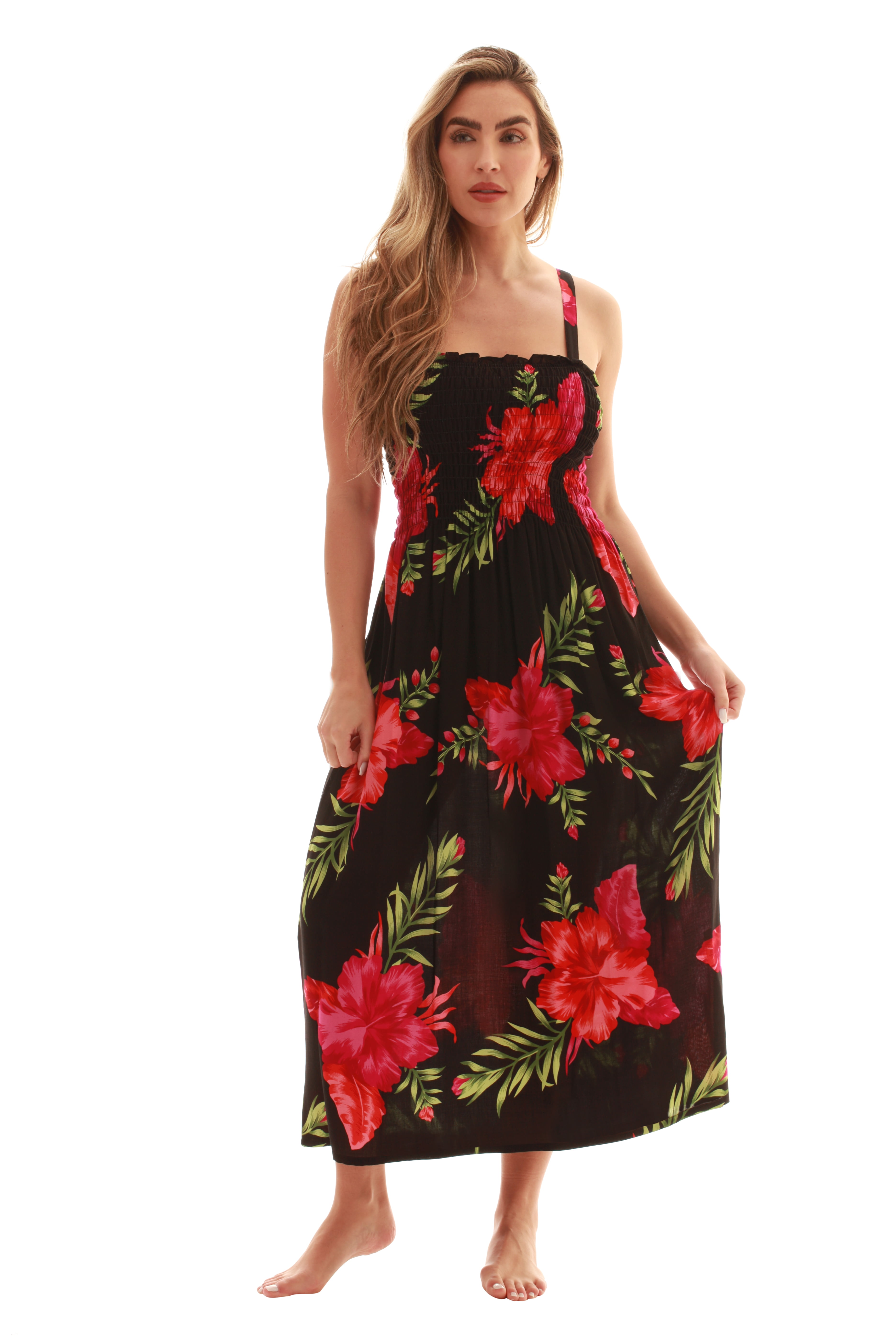 Just Love Floral Print Tube Sundress Swimwear Cover Up Summer Dress for ...
