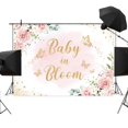 7x5Ft Baby in Bloom Backdrop Girls Pink Floral Baby Shower Watercolor
